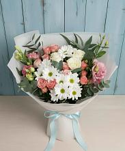 Букет цветов из:  Розы, Лизиантусы и Хризантемы #REPLACE_PRED# Искитиме