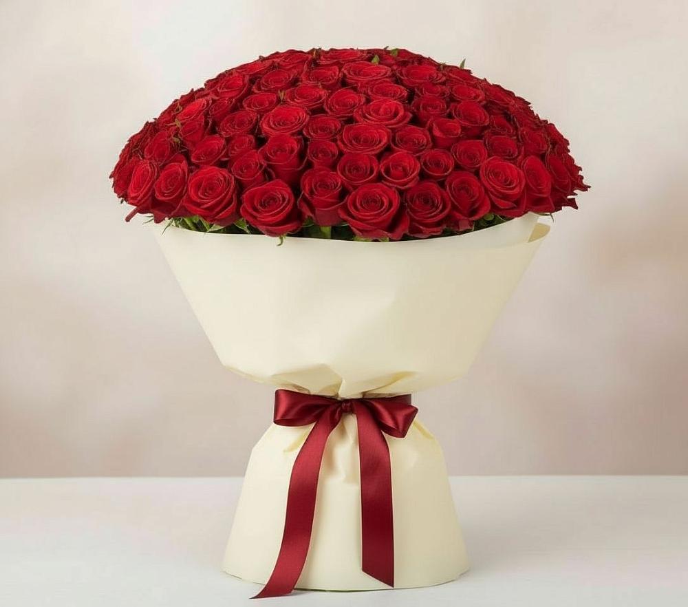 Букет 101 Красная роза Милано в Искитиме