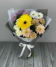 Букет цветов из:  Розы, Герберы и Хризантемы #REPLACE_PRED# Искитиме