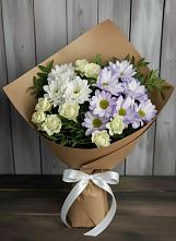 Букет цветов из:  Хризантемы и Розы в Искитиме