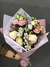 Букет цветов из:  Альстромерии, Розы и Лизиантусы #REPLACE_PRED# Искитиме