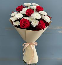 Букет цветов из:  Розы и Хризантемы #REPLACE_PRED# Искитиме
