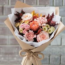 Букет цветов из:  Гвоздики, Хризантемы и Розы в Искитиме