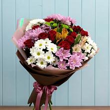 Букет цветов из:  Розы, Хризантемы и Альстромерии #REPLACE_PRED# Искитиме