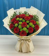 Букет цветов из:  Розы и Хризантемы в Искитиме