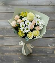 Букет цветов из:  Альстромерии, Розы и Хризантемы в Искитиме