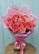 Букет 15 Розовых роз Равель #REPLACE_PRED# Искитиме