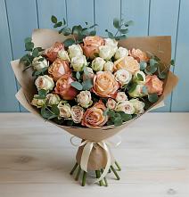 Букет цветов из:  Альстромерии и Розы в Искитиме